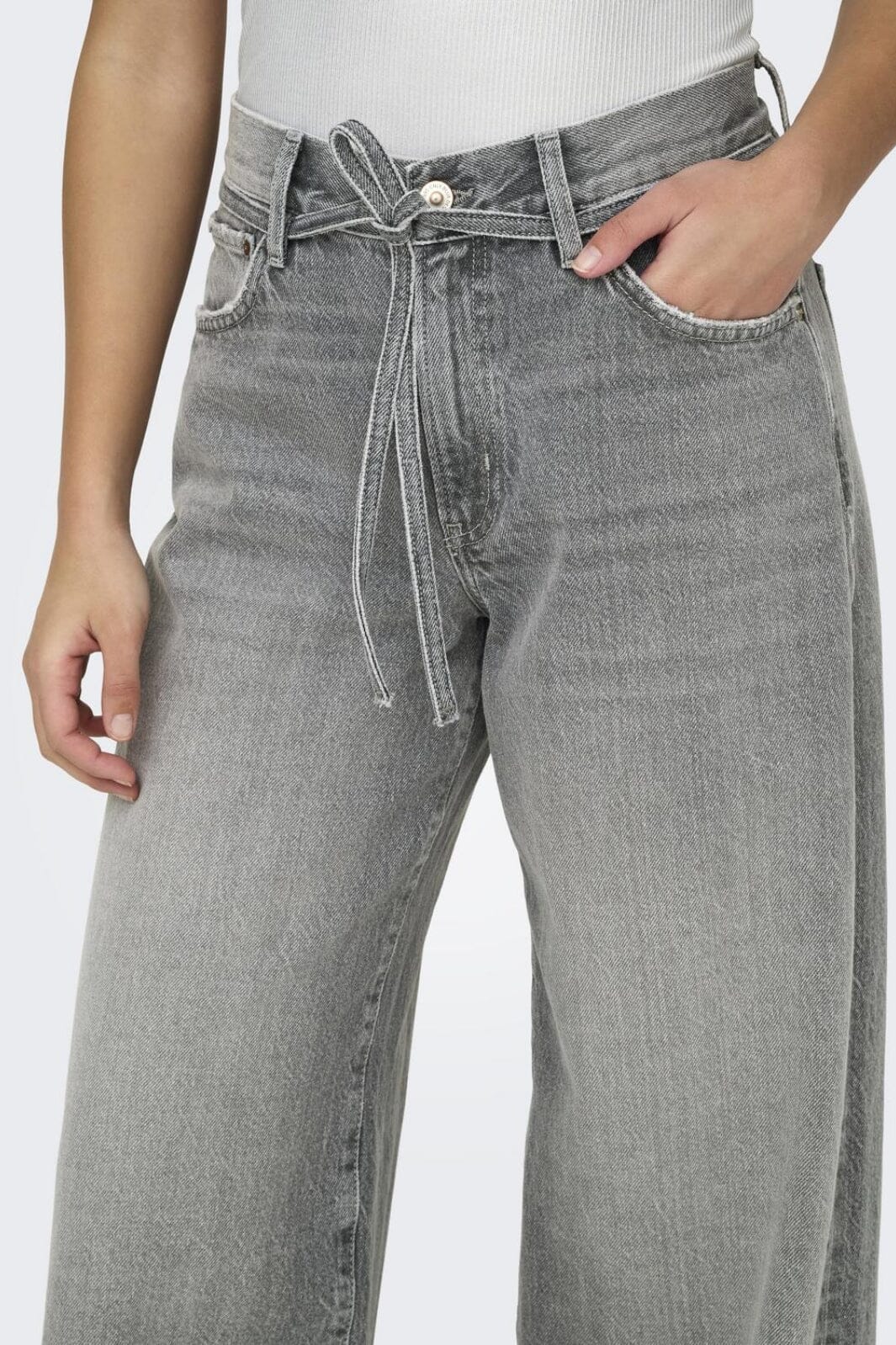 Only - Onlgianna Straight Jeans Dot757 - 4645300 Medium Grey Denim