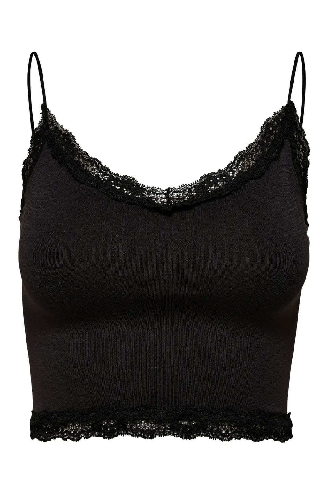 Only - Onlvicky Lace Seamless Cropped Top - 3210300 Black