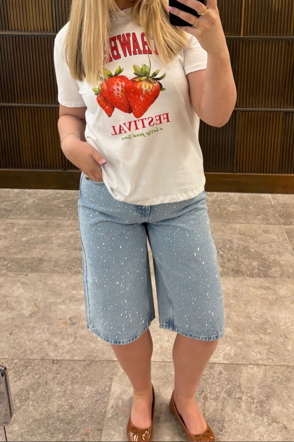 Forudbestilling - Pieces - Pcnoel Denim Jorts Pp - 4936543 Light Blue Denim Rhine Stones Shorts