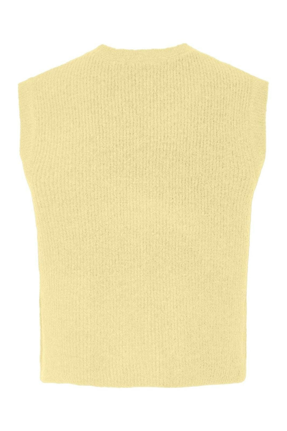 Pieces - Pcsilly Sl V-Neck Knit Vest - 4974532 French Vanilla