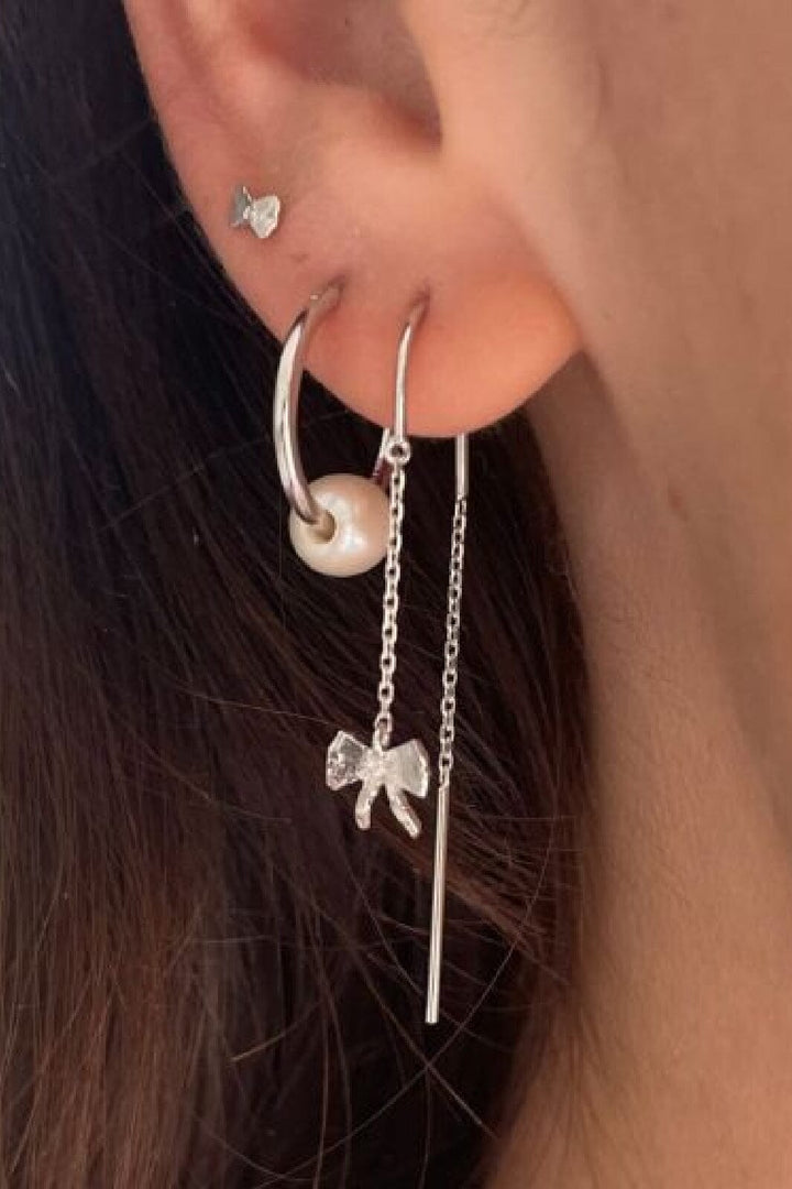 Stine A - Tres Petit Bow Earring Silver - Single - 1356-00