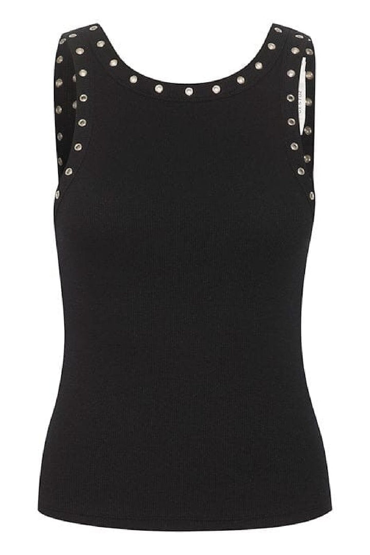 Gestuz - DrewGZ eyelet tank top - Black Toppe
