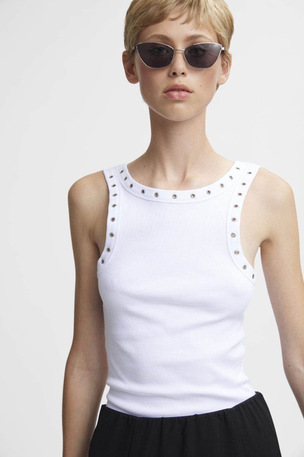 Gestuz - DrewGZ eyelet tank top - Bright White