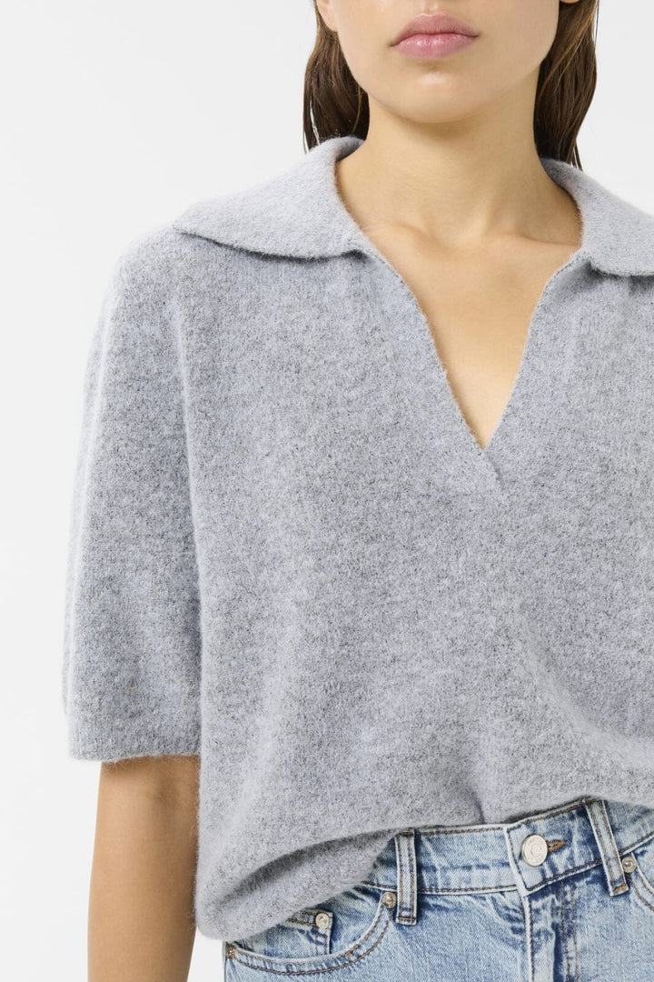 Gestuz - Gzalpha Ss Polo Pullover 10910035 - 1442061 - Pearl Blue Melange