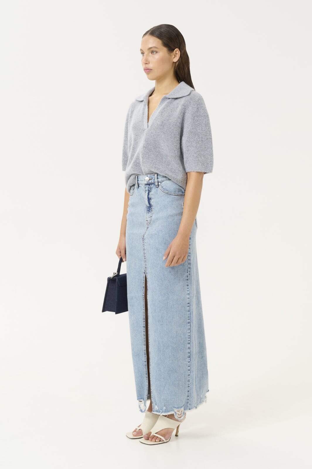 Gestuz - Gzalpha Ss Polo Pullover 10910035 - 1442061 - Pearl Blue Melange