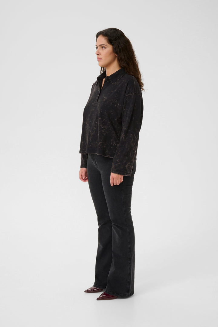 Gestuz - Gzneia Polo 10910662 - 108377 - Black Brown Washed Skjorter