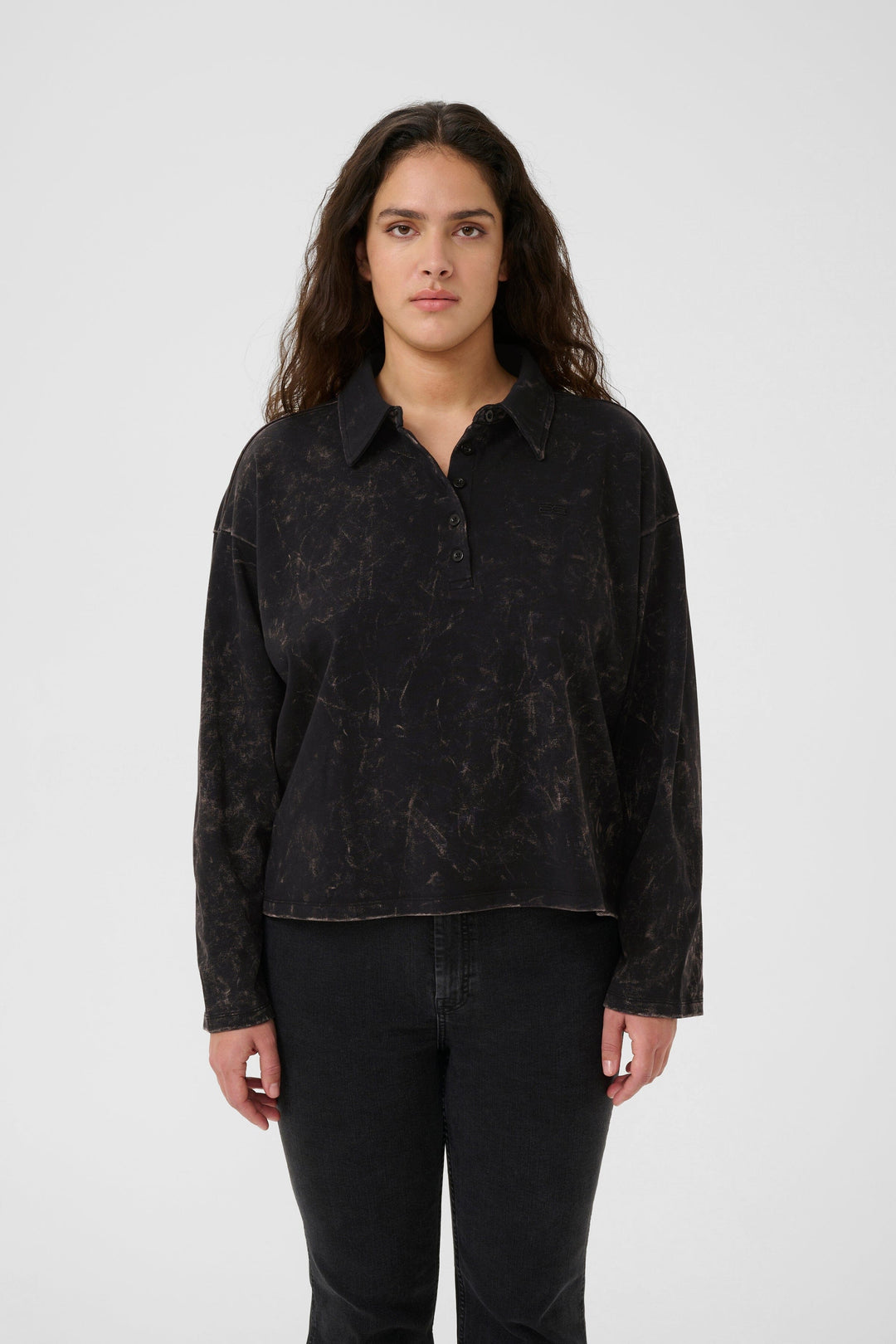 Gestuz - Gzneia Polo 10910662 - 108377 - Black Brown Washed Skjorter