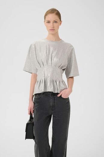 Gestuz - Gzpamila Tee 10910766 - 108672 - Lgm / Silver Glitte Foil T-shirts