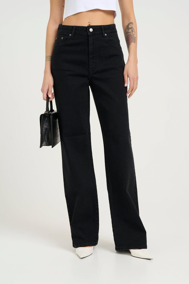 Gestuz - Zolinagz Wide Jeans 10909859 - 100617 - Washed Dark Black Jeans