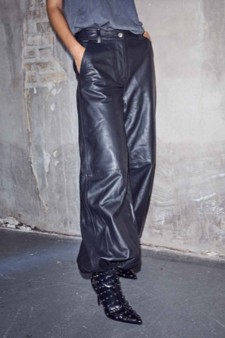 Haute L'Amitié - Jasmin Leather Harem Pant HL10541 - Black Bukser