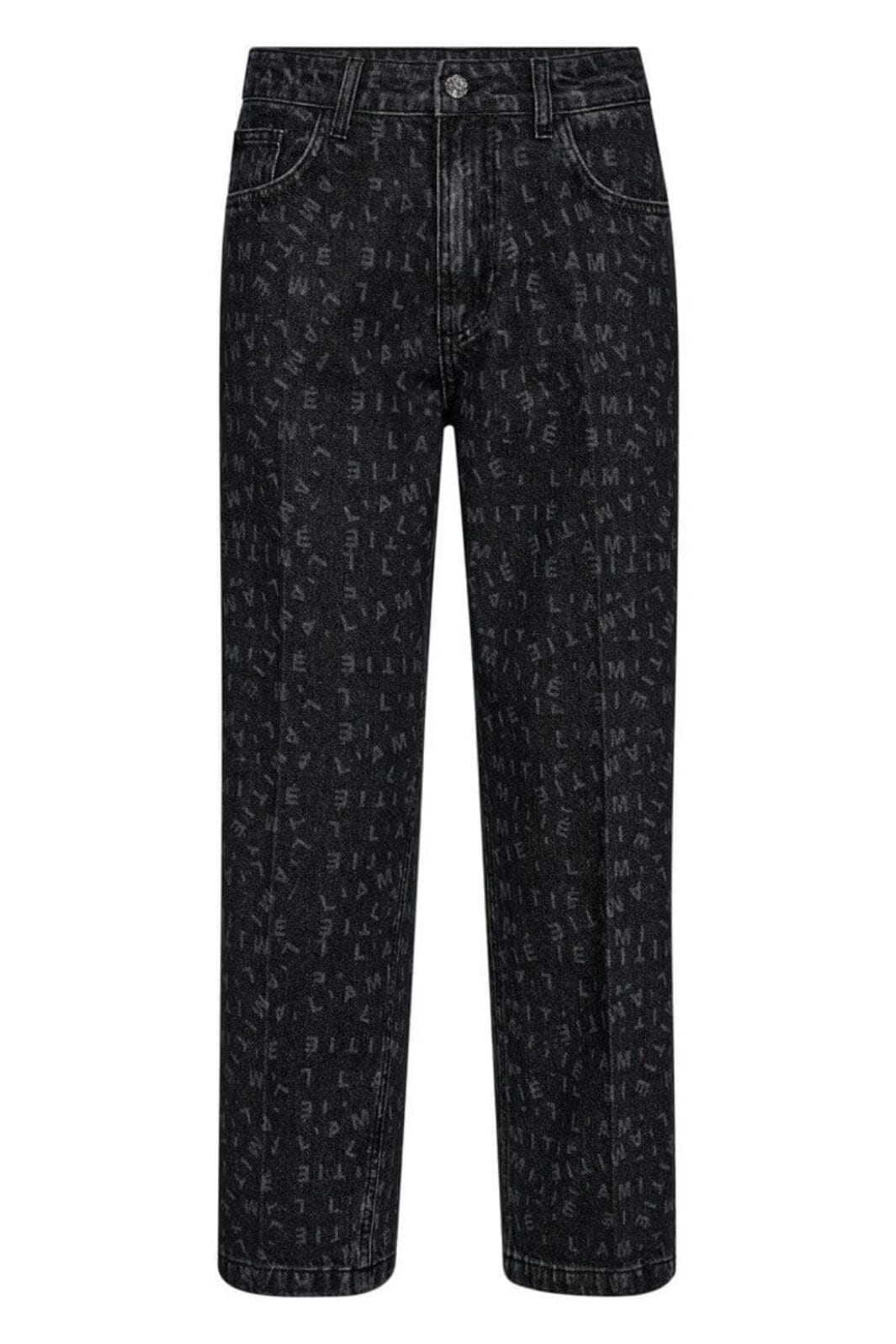 Haute L'Amitié - L'Amitié Crop Logo Jeans HL10020 - Black