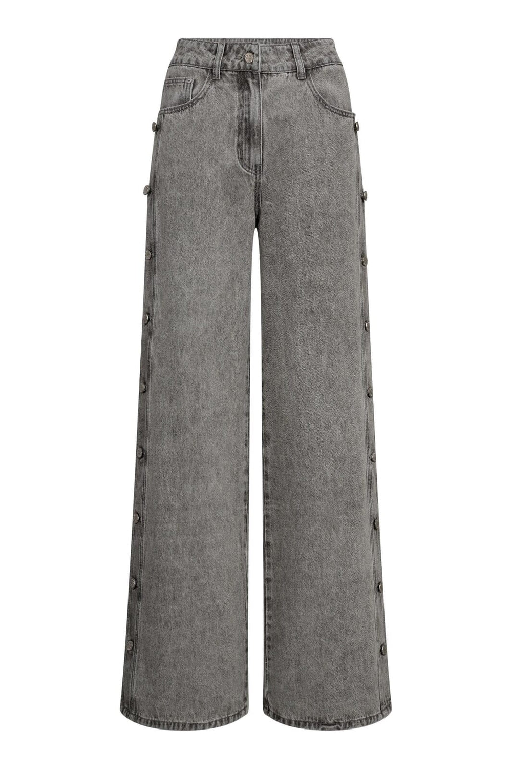 Haute L'Amitié - Side Panel Button Jeans HL10328 - Light Grey