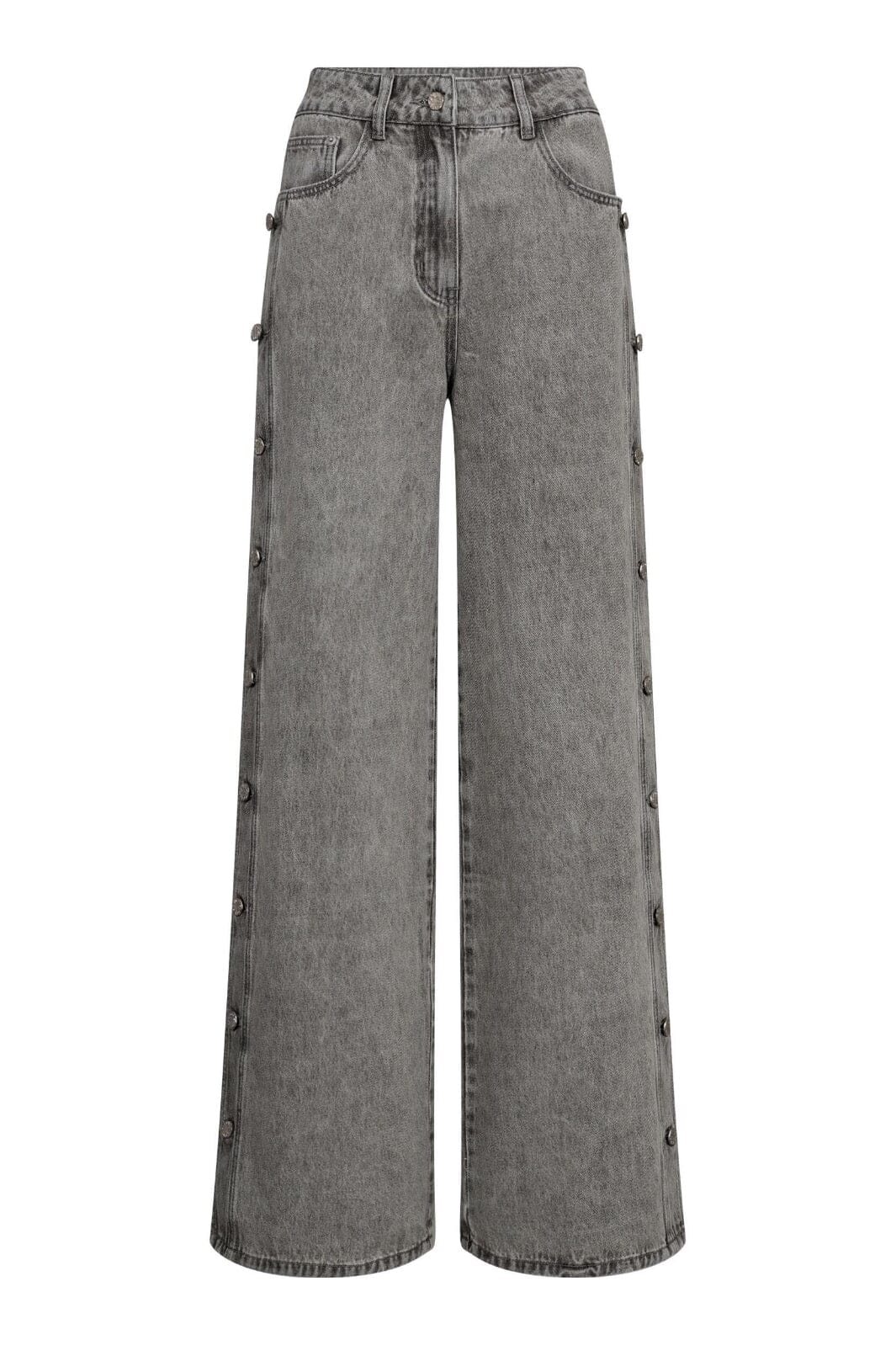 Haute L'Amitié - Side Panel Button Jeans HL10328 - Light Grey