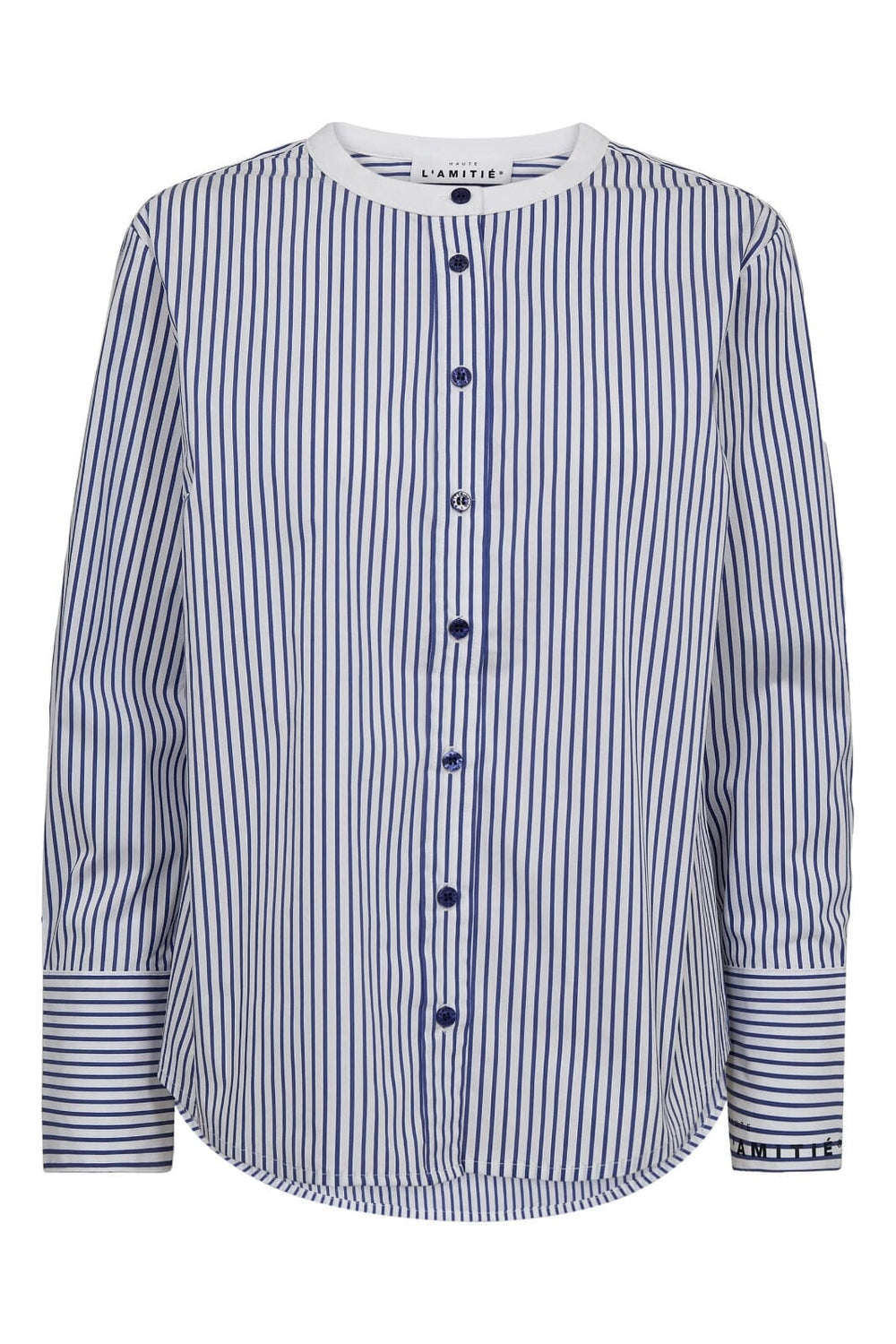 Haute L'Amitié - Stripe Cuff Logo Shirt HL10301 - White Blue Stripe