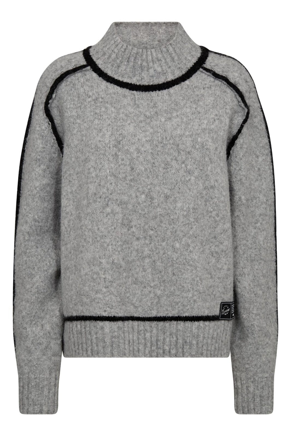 Haute L'Amitié - Toby Hem Line Knit HL10316 - Light Grey Melange Strikbluser