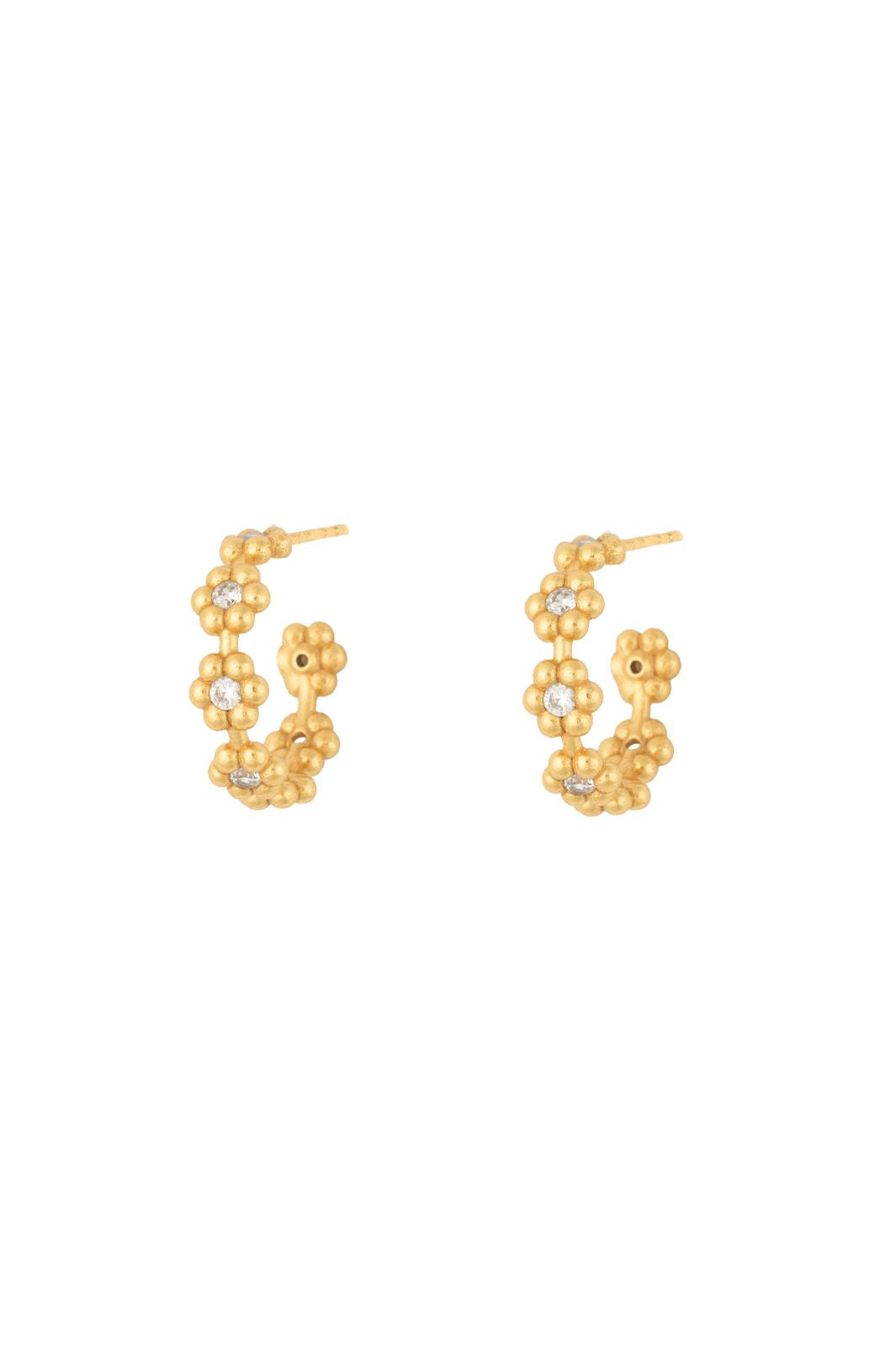 House Of Vincent - Bloom Hoop Earrings VJ244-UEG - White - Gilded