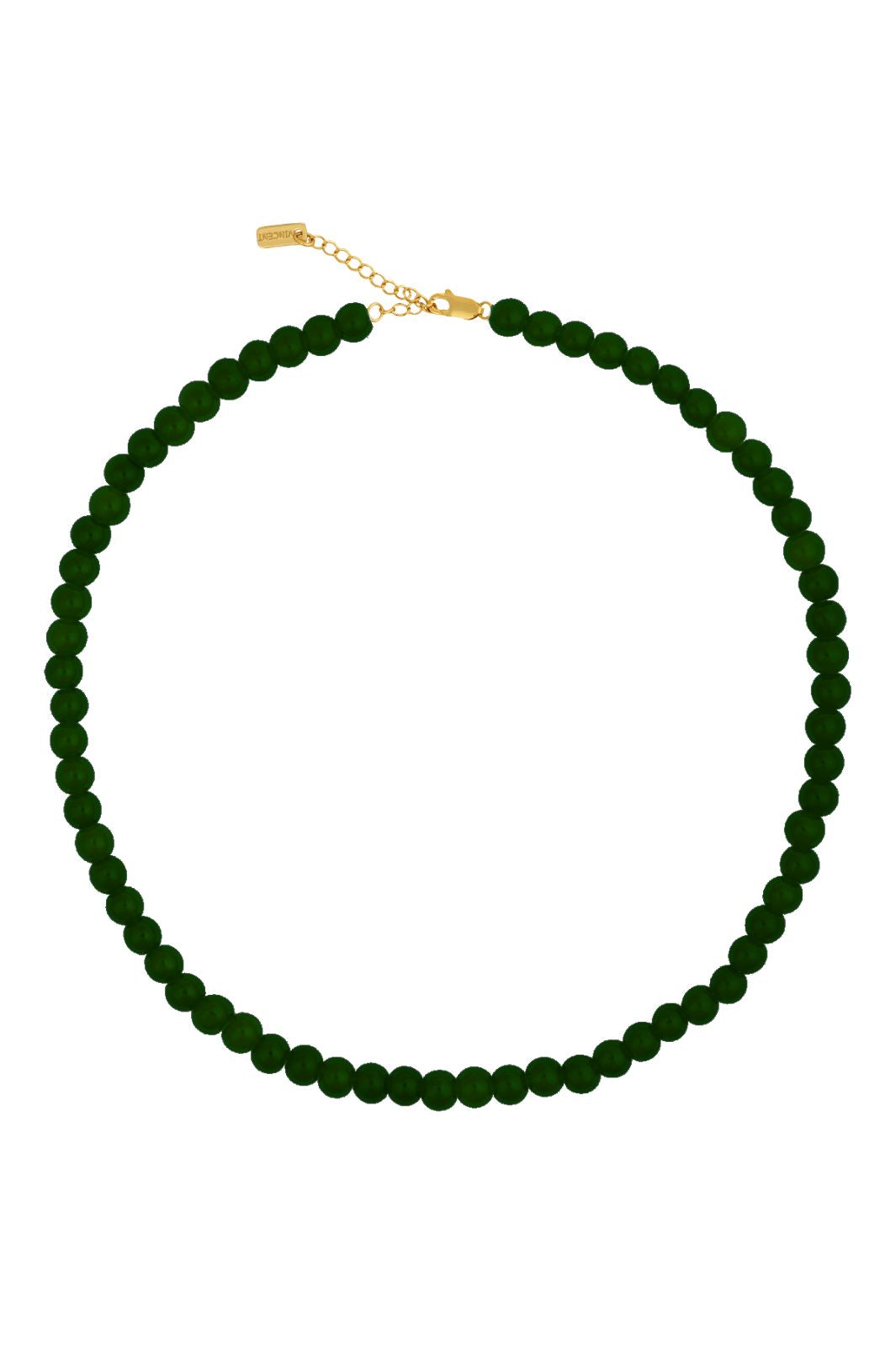 House Of Vincent - Candy Coral Lucid Green S Necklace VJ233-UNG-DG-S - Dark Green - Gilded