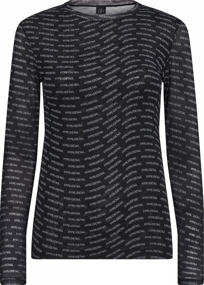 Hype The Detail - Blouse W/Print - 10 Sort Toppe