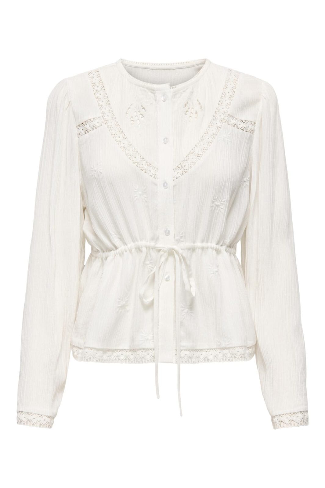 JDY - Jdycamille L/S Embroidery Top - 4991449 Cloud Dancer