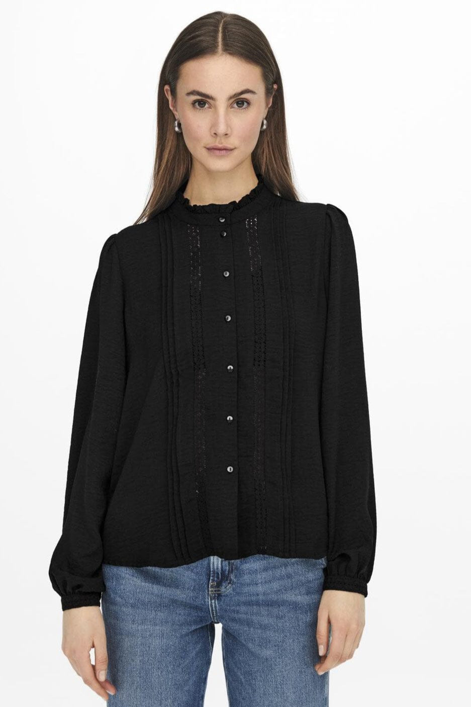 JDY - Jdyellis Life L/S Lace Shirt - 3893918 Black