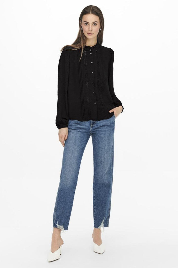 JDY - Jdyellis Life L/S Lace Shirt - 3893918 Black
