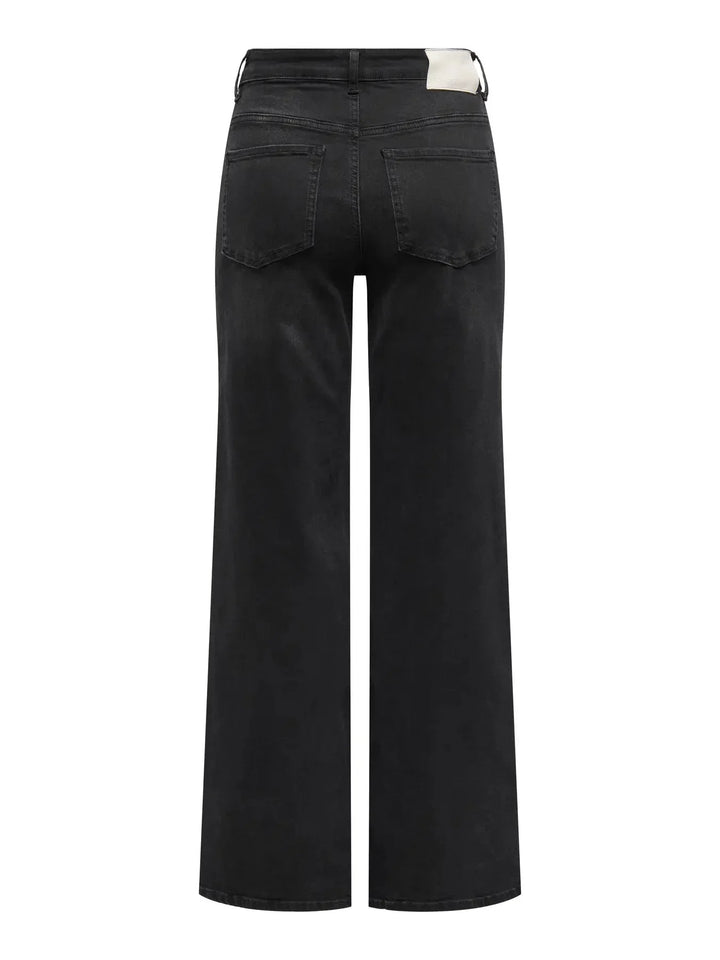 JDY - Jdyfelina-Fina Wide Blk Jeansdnm - 4775461 Black Denim Jeans