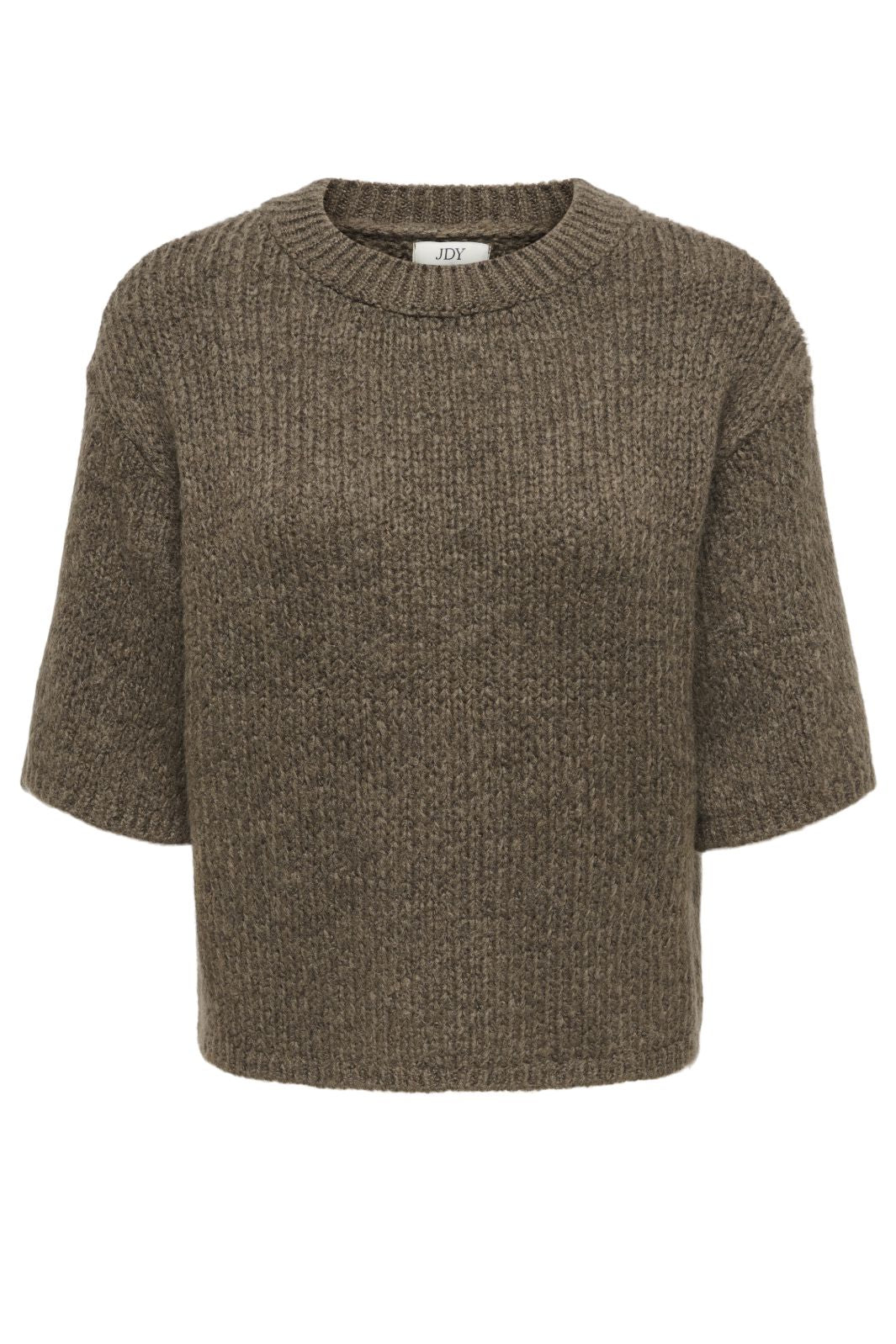 JDY - Jdylinea S/S Pullover O-Neck Knt - 4988041 Shitake Strikbluser