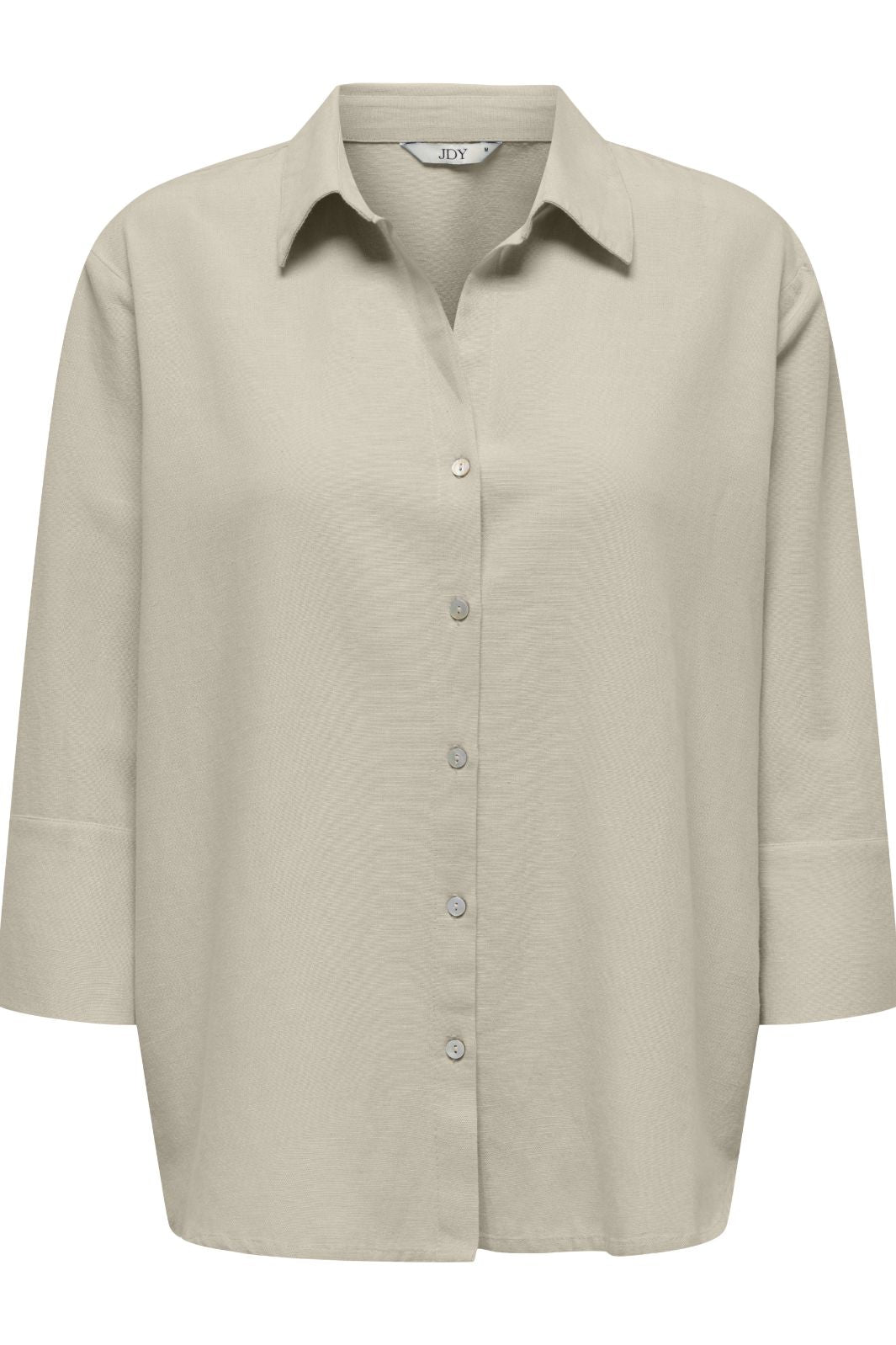 JDY - Jdylucia 3/4 Linen Shirt - 4941425 Oatmeal Skjorter
