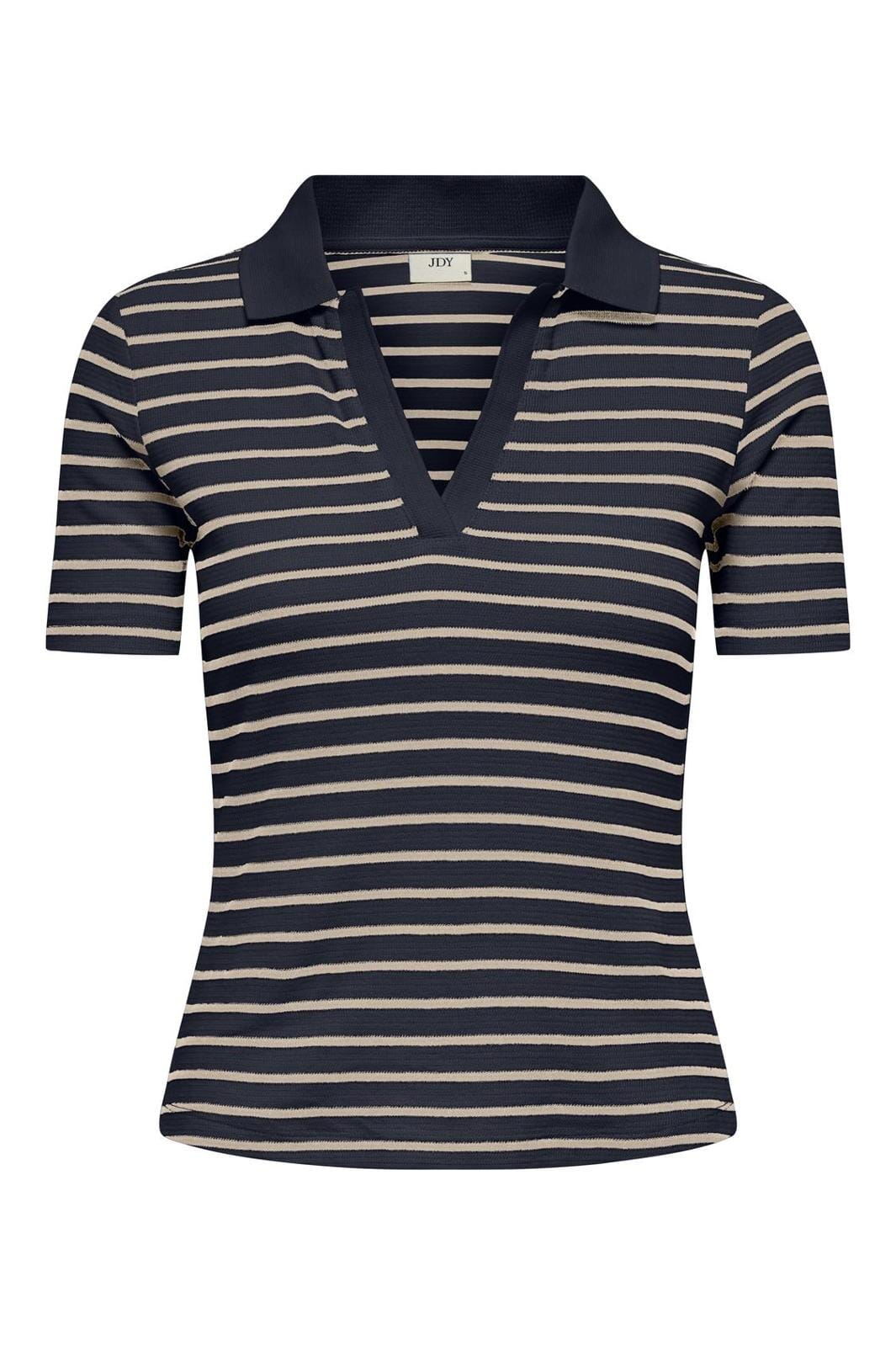 JDY - Jdyroma S/S Polo Top Dia - 4865434 Sky Captain Tapioca