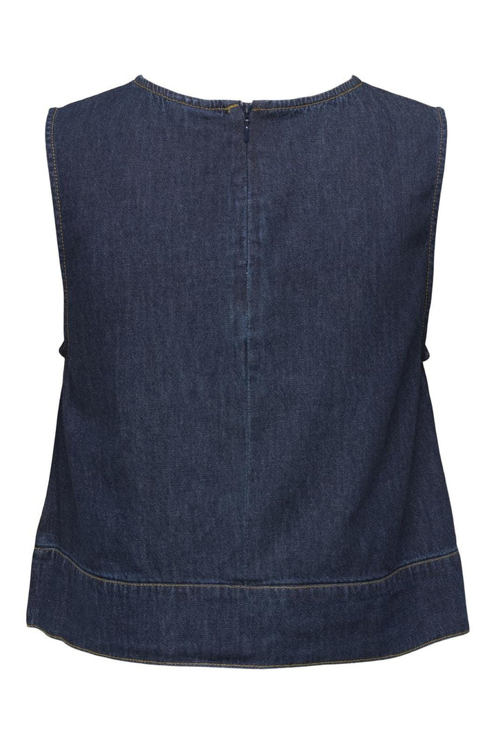 JDY - Jdysabrina Roundneck S/L Top 15351410 - 4787963 - Dark Blue Denim