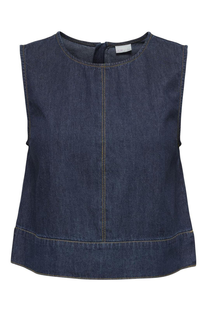 JDY - Jdysabrina Roundneck S/L Top 15351410 - 4787963 - Dark Blue Denim