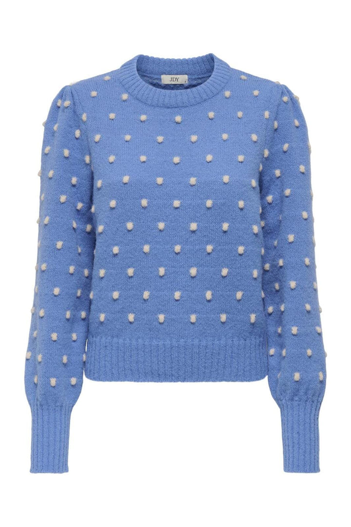JDY - Jdysigrid Life L/S On Puff Pull Knt - 4815978 Ebb And Flow W. Cement Dots
