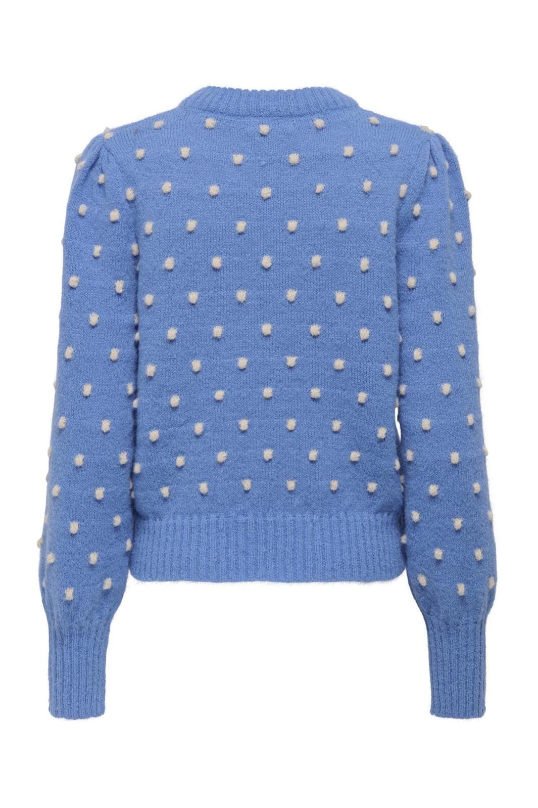 JDY - Jdysigrid Life L/S On Puff Pull Knt - 4815978 Ebb And Flow W. Cement Dots