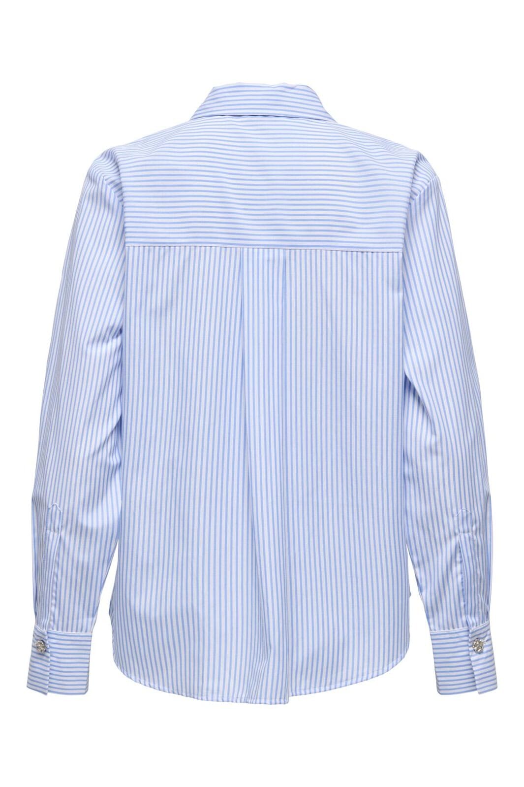 JDY - Jdysoho L/S Loose Striped Shirt - 4950438 White Cashmere Blue