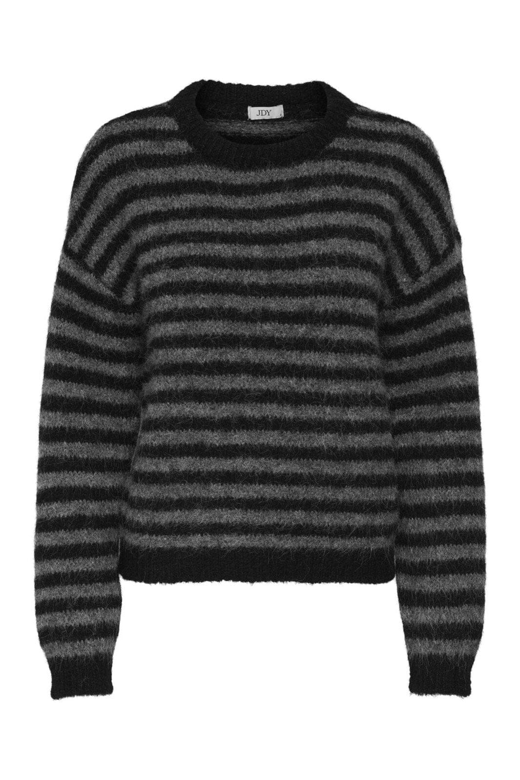 JDY - Jdyzoey Life L/S On Dropsh Pull Knt - 4838041 Black Dark Grey Melange