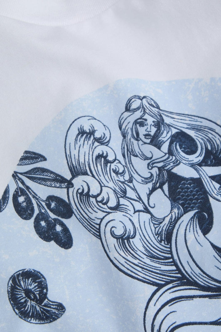 Jjxx - Jxastrid Sl Boxy Print Tee - 4798970 Bright White Ocean Magic T-shirts