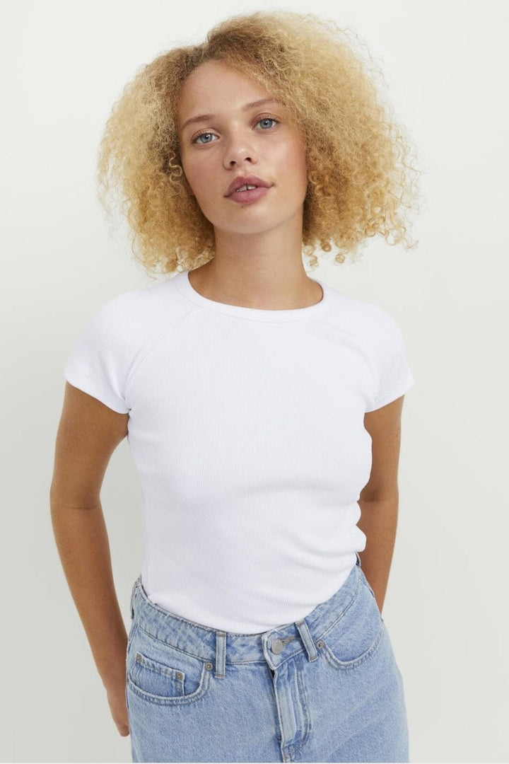 Jjxx - Jxfriend Str Ss Rib Tee - 4389113 Bright White