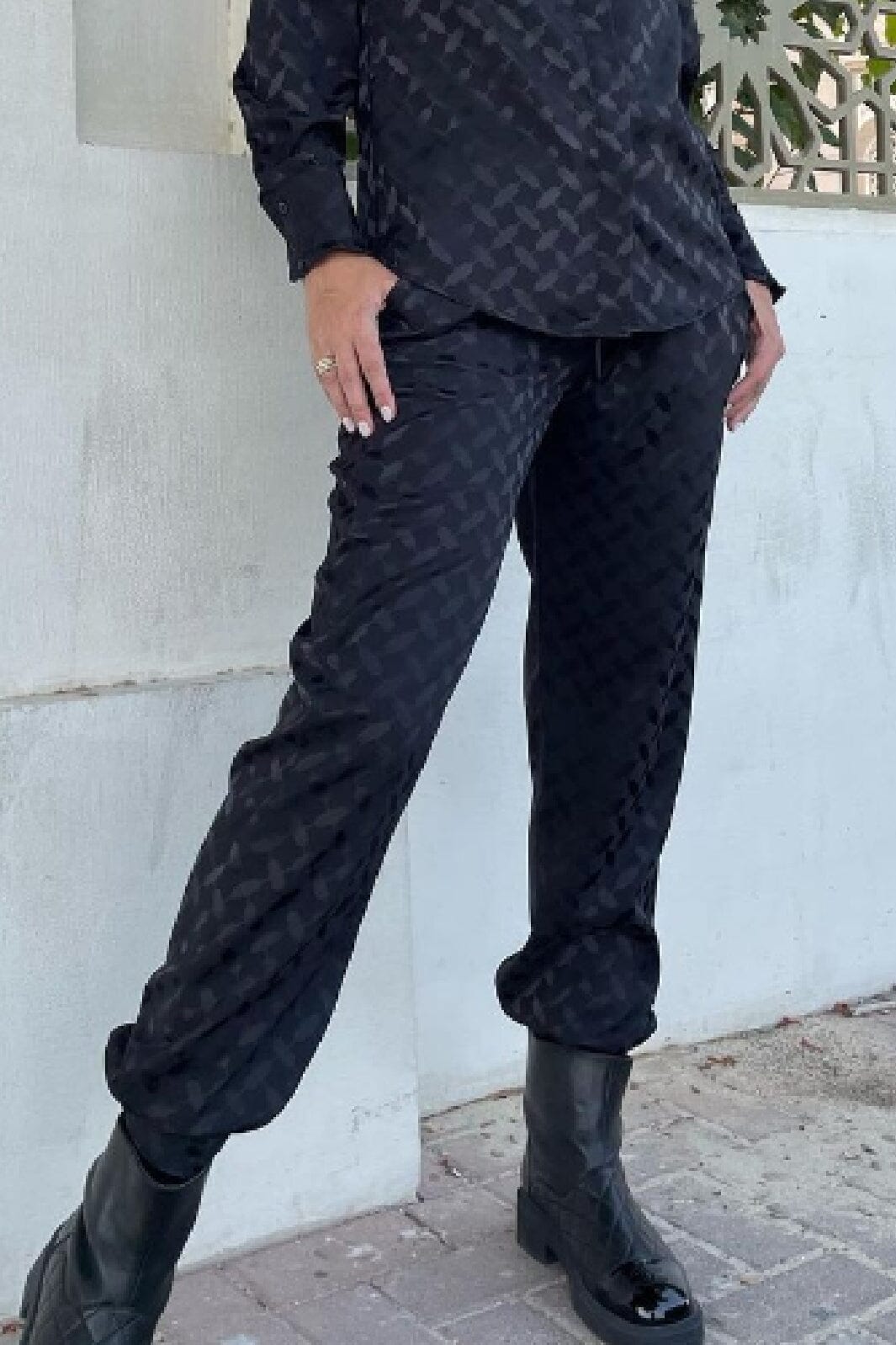 Karmamia - Cora Pants - Black Keffiyeh Jacquard Bukser