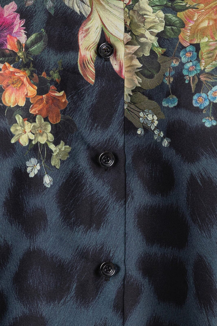 Karmamia - Elle Shirt - Navy Flower Leopard