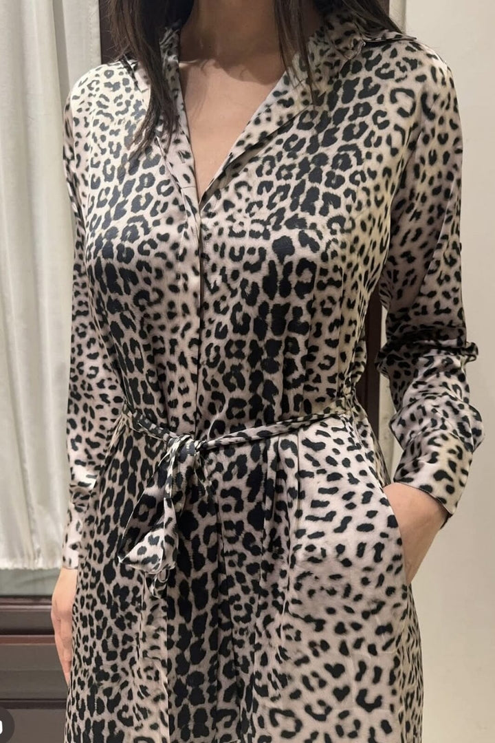 Karmamia - Jean Dress 2123 - Nude Leopard Kjoler