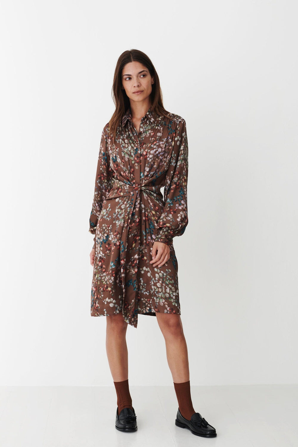 Karmamia - Mila Dress (Mid) 2230 - Melange Brown Kjoler