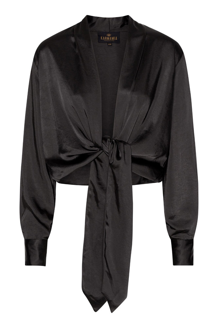Karmamia - Wrap Jacket - Black Rich Satin