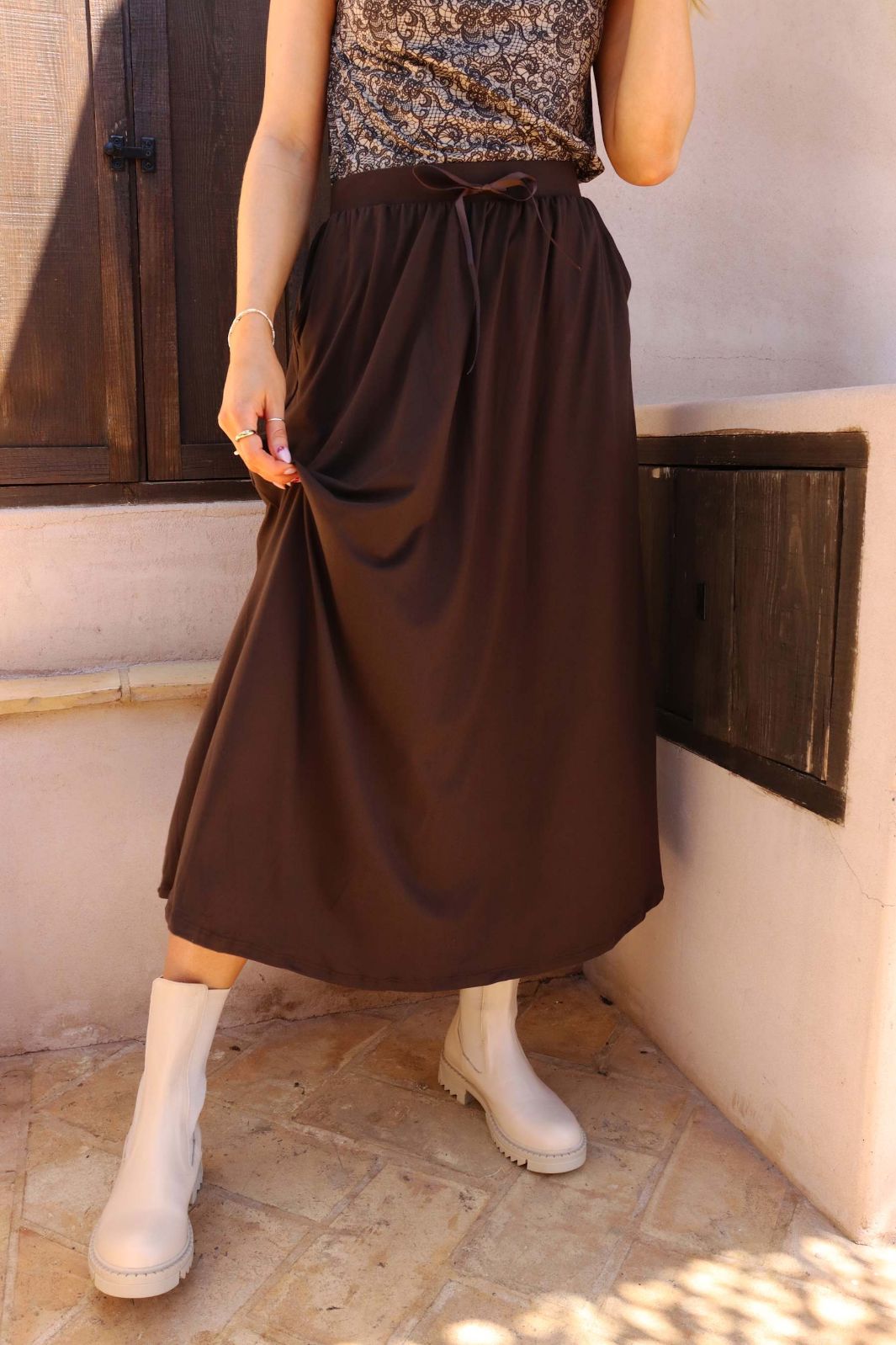 Liberte - Alma-Loose-Skirt 9582 - Mocca Nederdele