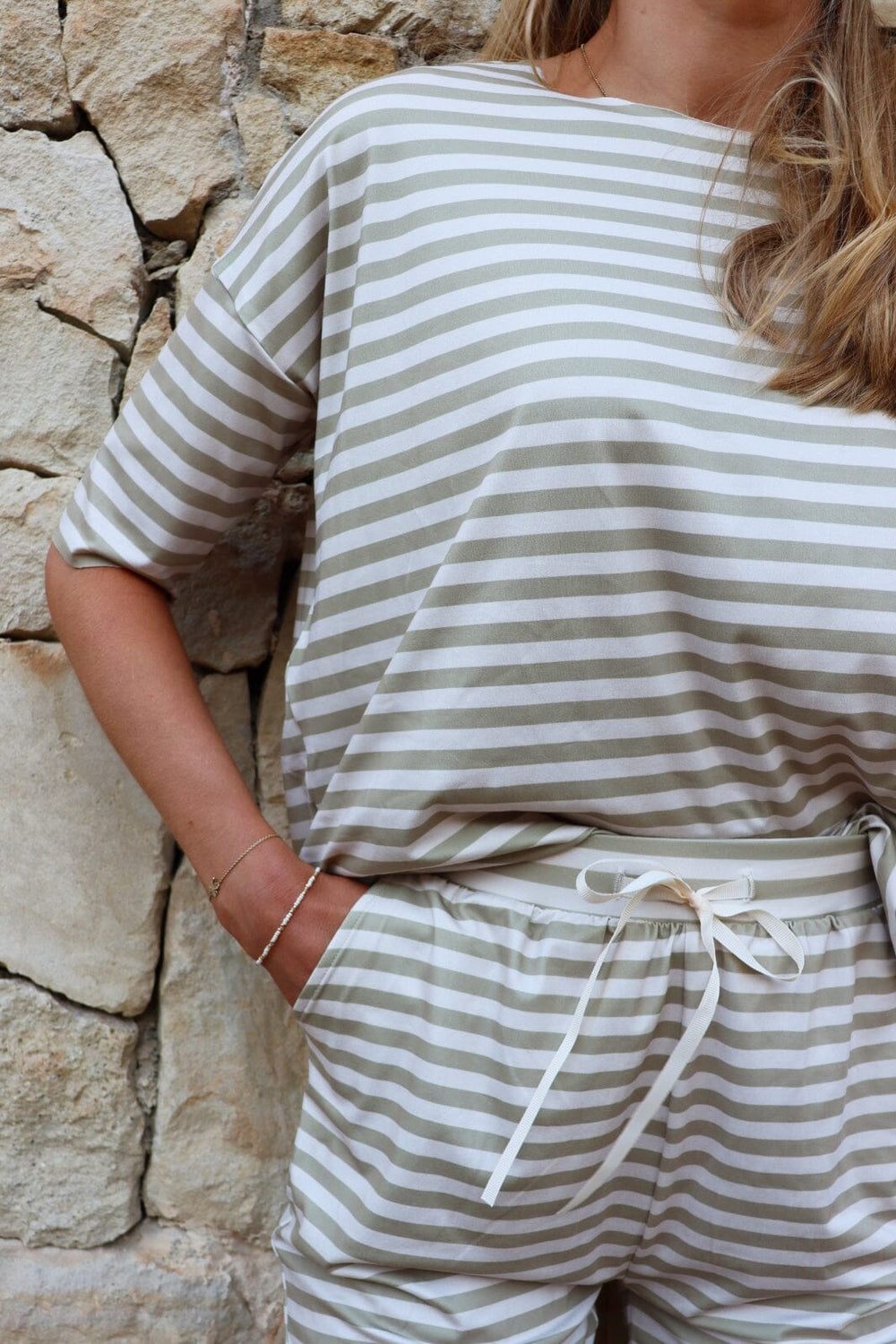 Liberte - Alma-Tshirt 9519 - Sand Ivory Stripe