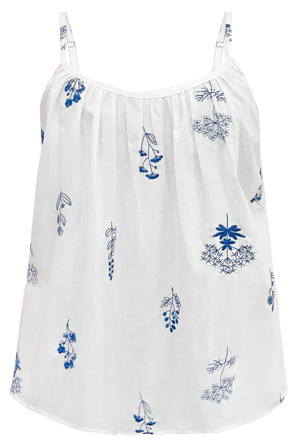 Liberte - Camilla Strap Top 22214 - White Blue Flower