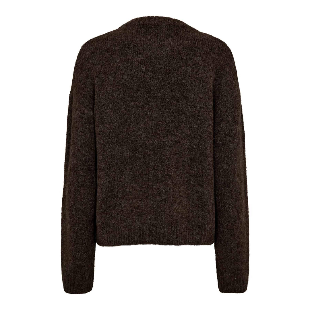 Liberte - Fro Heart Pullover 22259 - Chocolate Ivory Heart Strikbluser