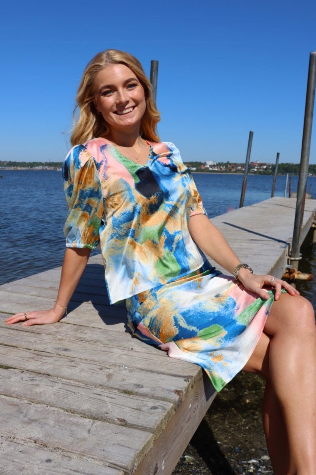 Liberte - Pam-Skirt - Blue Gold Marble