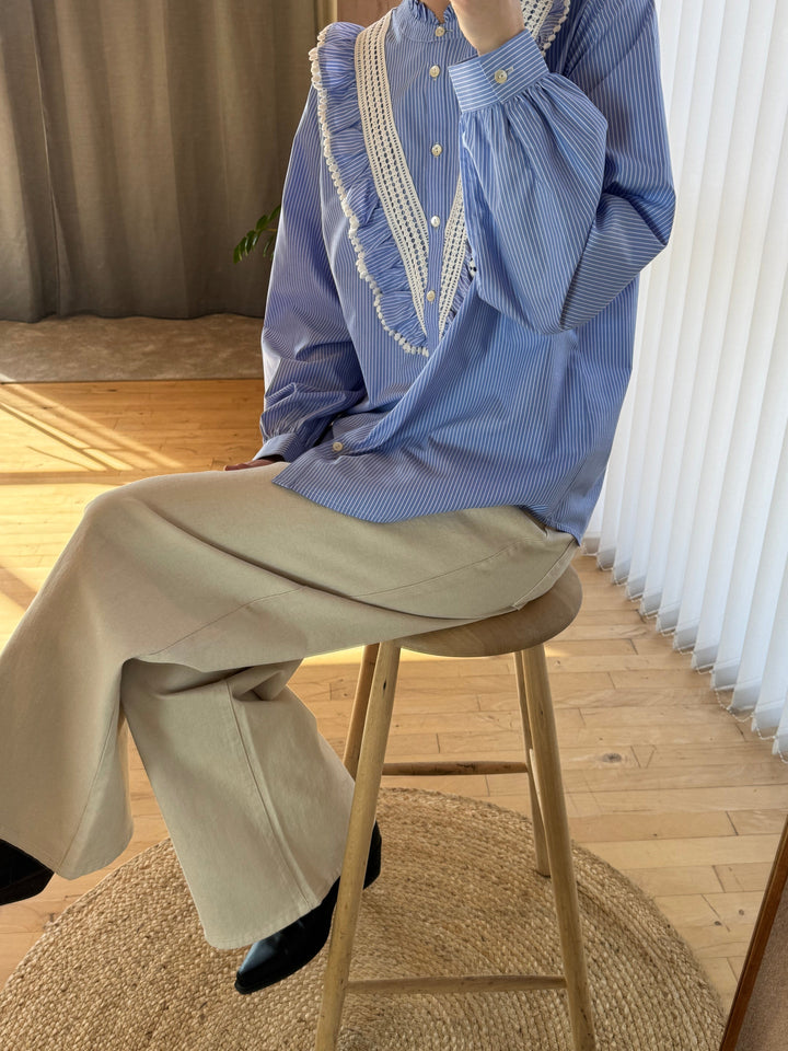 Love & Divine - Love1295 18516 - 832 - Blue/White Skjorter