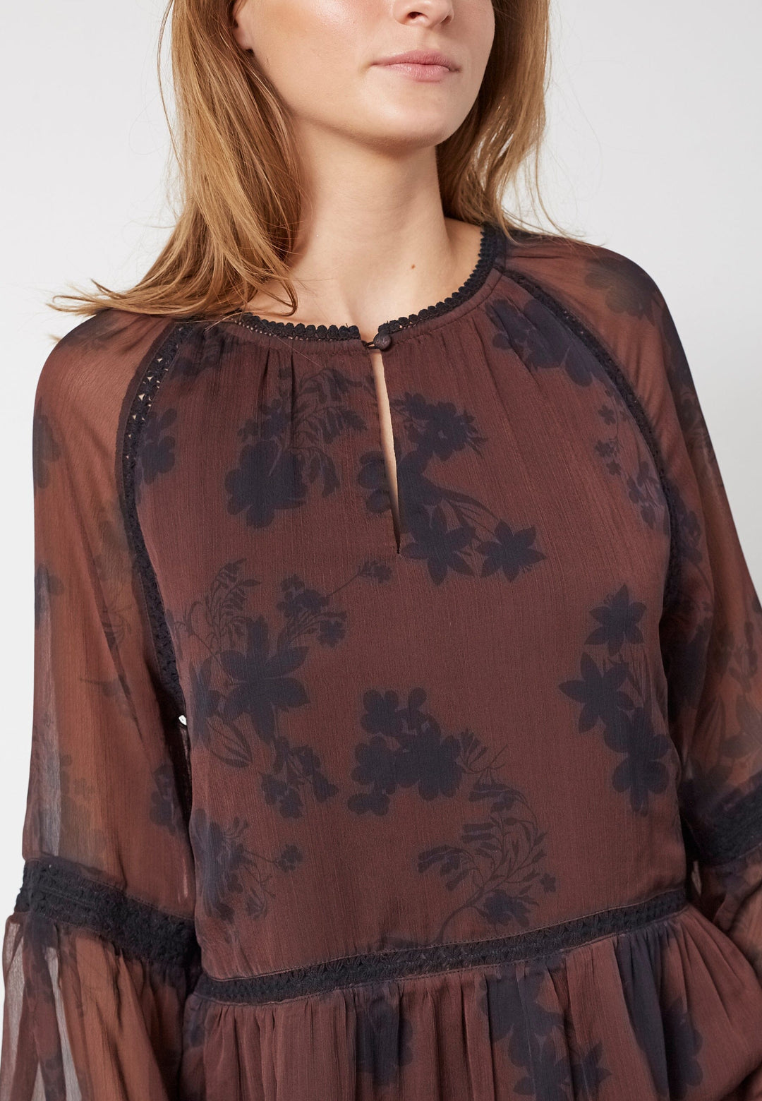 Love & Divine - Love1406 19132 - 800 - Bordeaux/Flower Kjoler