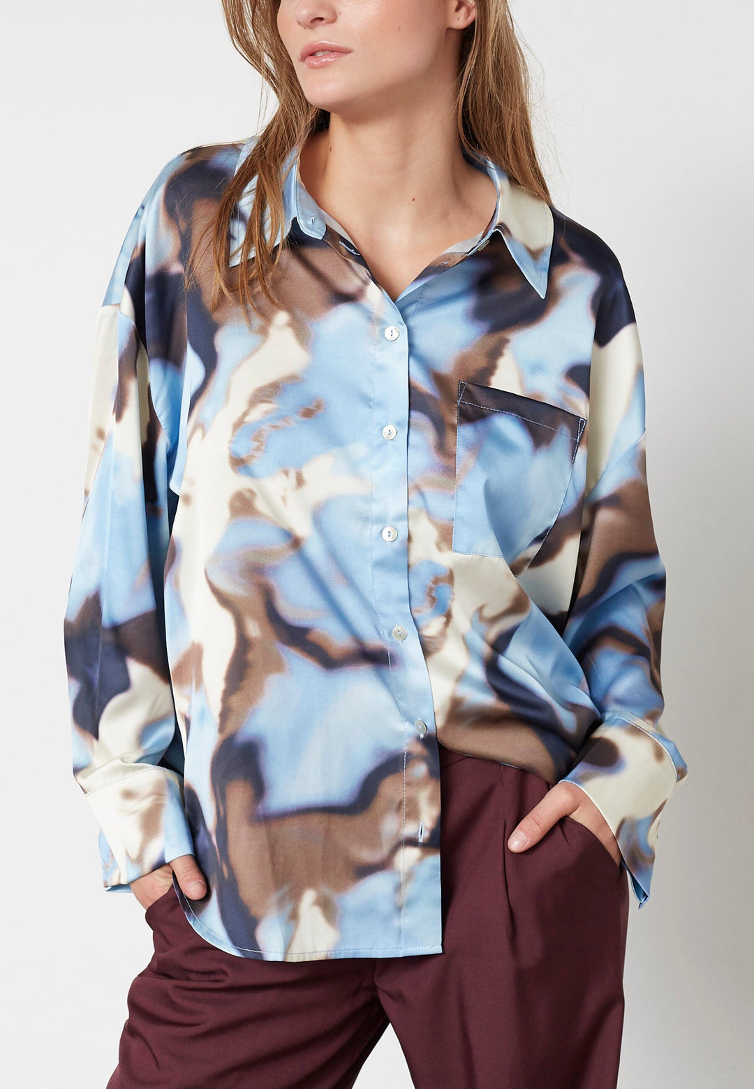 Love & Divine - Love1432 19276 - 803 - Blue Waterprint Skjorter